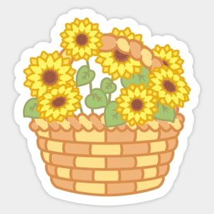 Yellow Summer Sunflower Basket Sticker